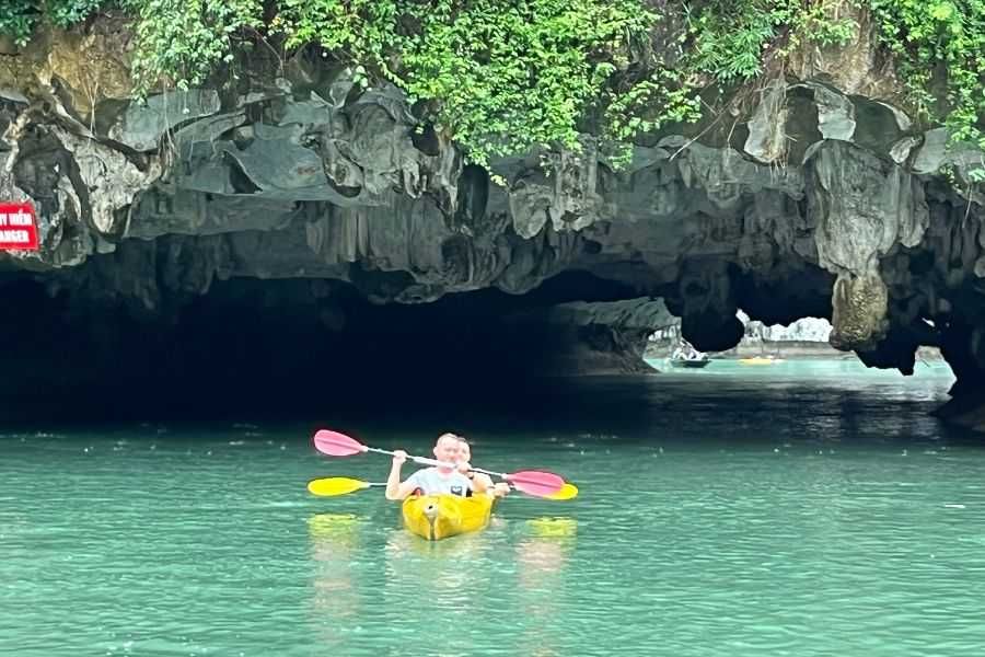 Kayaking in Ha Long bay