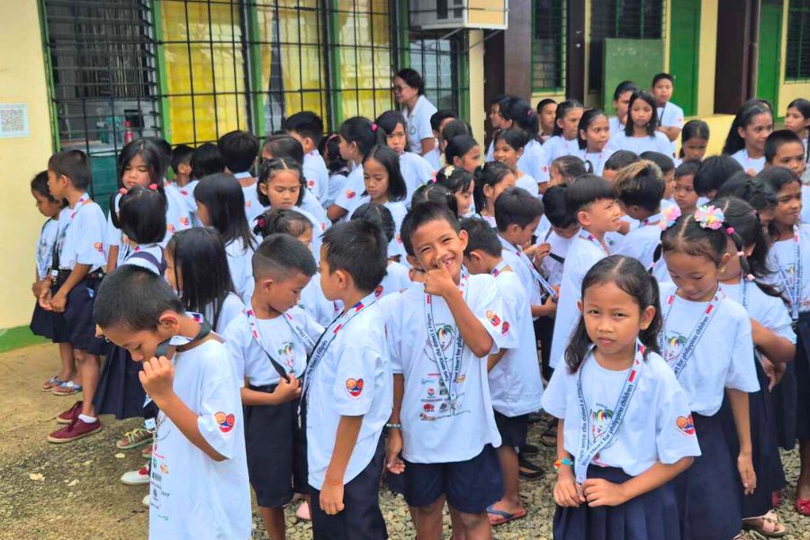 children at the San Miguel Elementary School