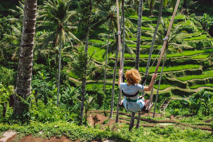 Teggallalang rice terrace swing