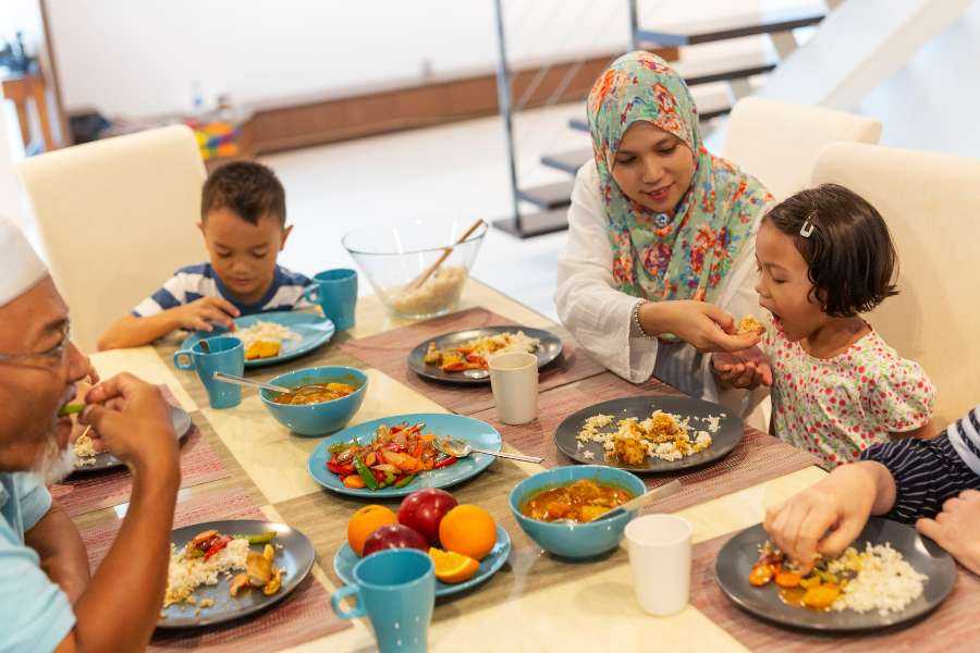 Eating with family