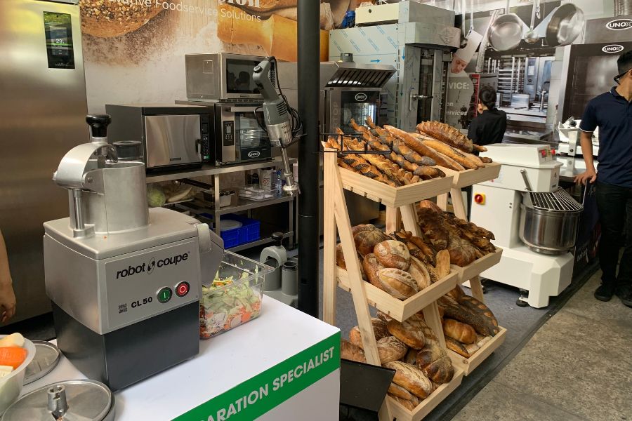 2 image Kitchen equipment and fresh bread at Banh Mi Festival 2023