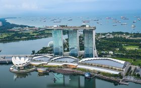 Views from the 57th floor of Marina Bay Sands