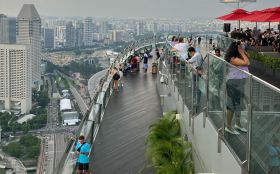 Views of the city skyline, Singapore