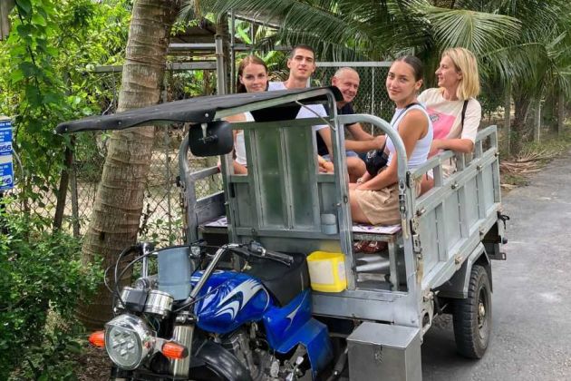 Mekong Delta Private Tour family tuktuk ride