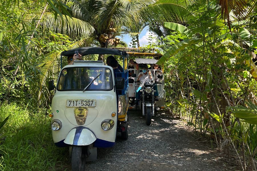tuktuks ride through the local village