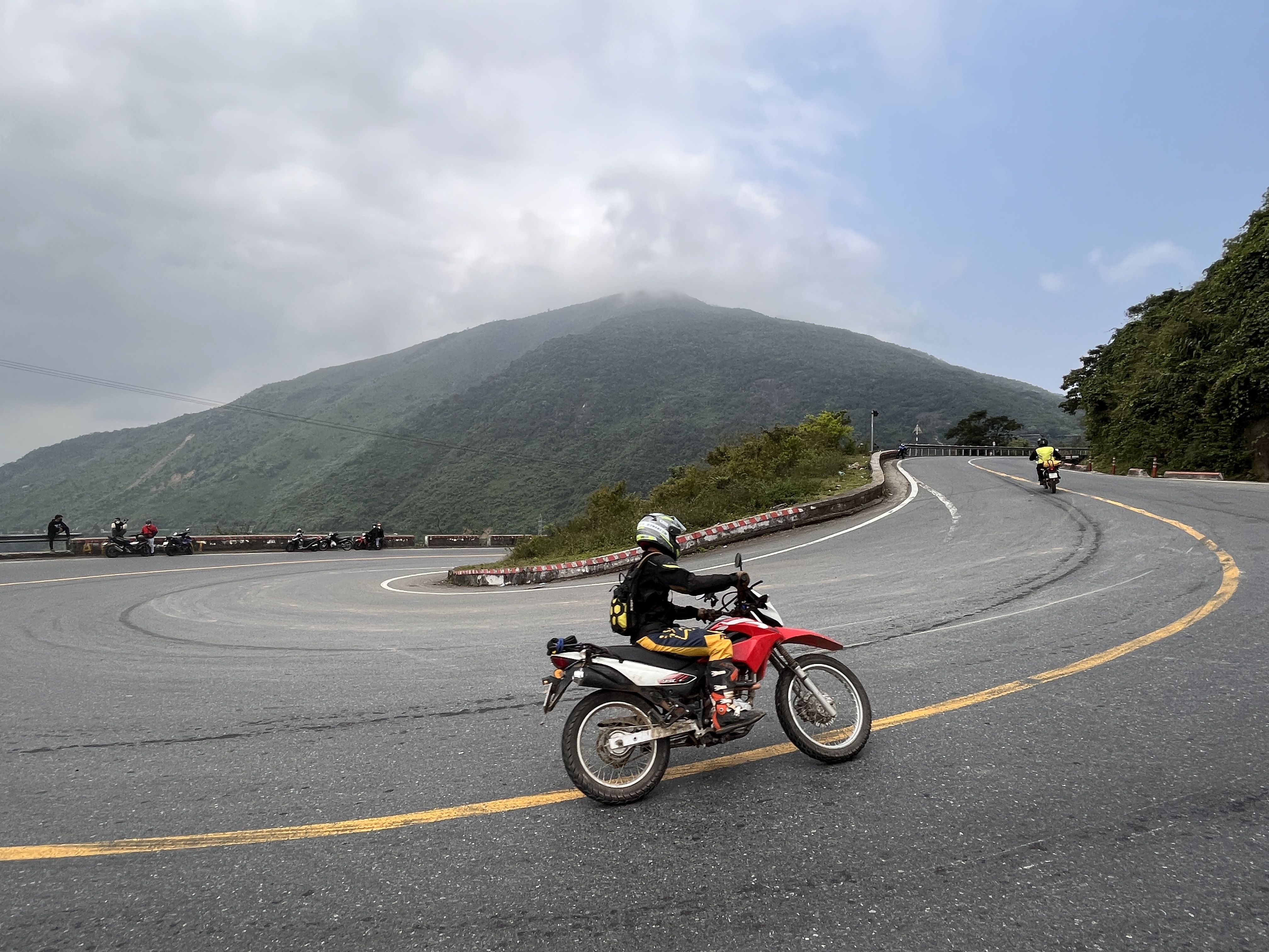 MakeYourAsia motorbike group at Hai Van Pass